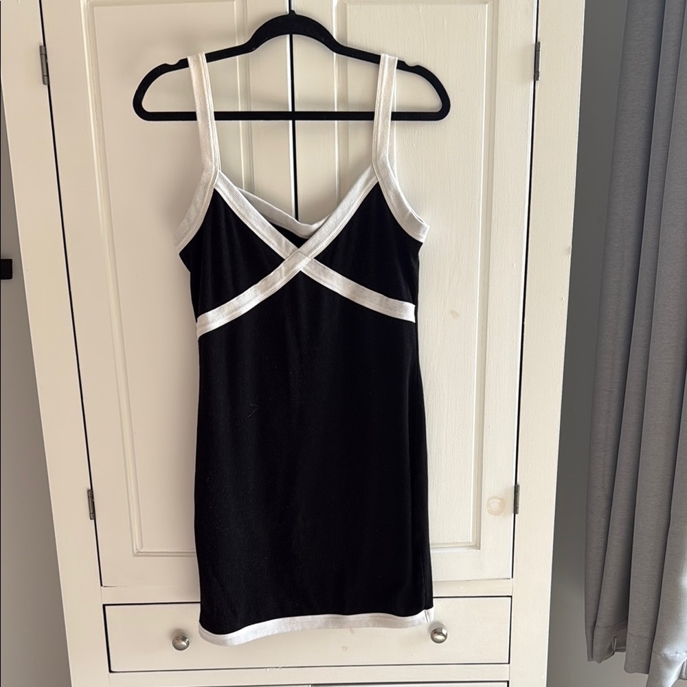 SHEIN Black and White Asymmetrical Mini Dress